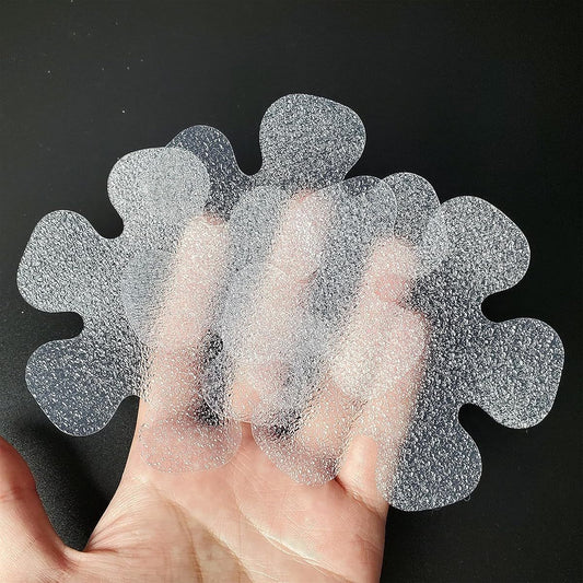 20pcs SANKEMU Transparent Non-Slip Bathtub Stickers, Plastic Safety Strips with Textured Grip for Shower Tub Floor Stand, Peel-and-Stick Anti-Slip Bathroom Grips for Wet Surfaces, Bathtub Accessories, Geometric Pattern, Easyclean Material