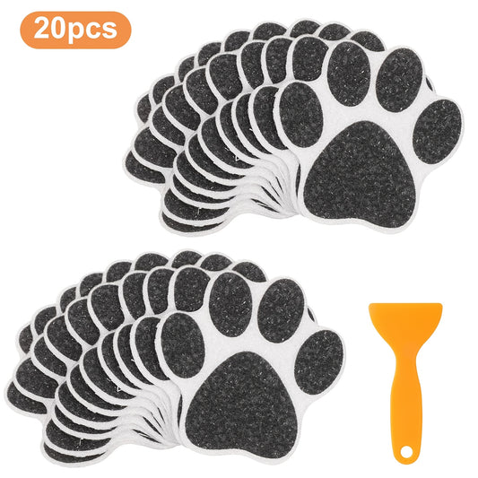 No-Slip Bathtub Stickers 20pcs No-Slip Dog Paw Pattern Bathtub Stickers, Prevents Slip and Fall, Self-Adhesive Bathtub Appliques for Safe Shower, Floor, Stairs
