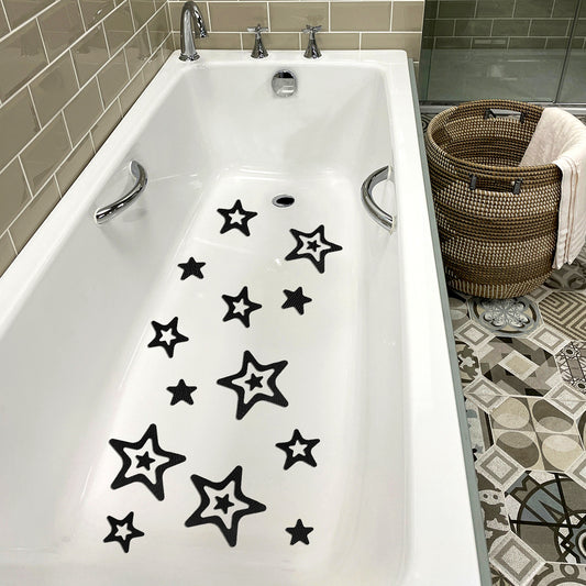 10pcs Star Shaped Bathroom Non-slip Stickers, Waterproof Anti-slip Shower Tread Sticker, Bathroom Non-slip Strip, Safety Bathtub Strips Adhesive Decals, Bathroom Accessories